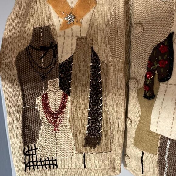 Christopher & Banks Limited Edition Hand Embroidered Collectible Cardigan Sweate - Picture 4 of 6